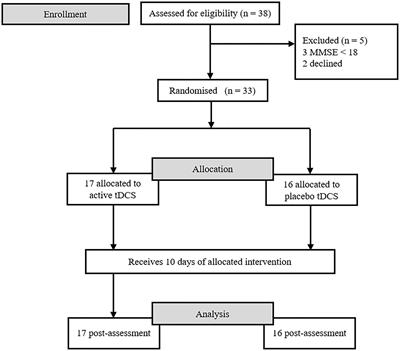 Home-based transcranial direct current stimulation in mild neurocognitive disorder due to possible Alzheimer’s disease. A randomised, single-blind, controlled-placebo study